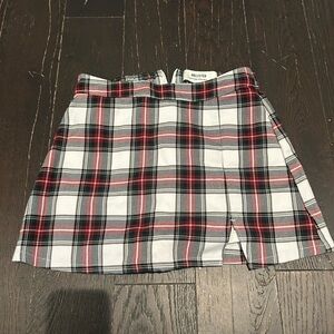 Hollister Red and Black Plaid Skirt